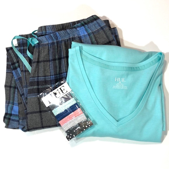 HUE Other - NWT HUE Pajamas-Long Sleeve Top & Flannel Bottoms